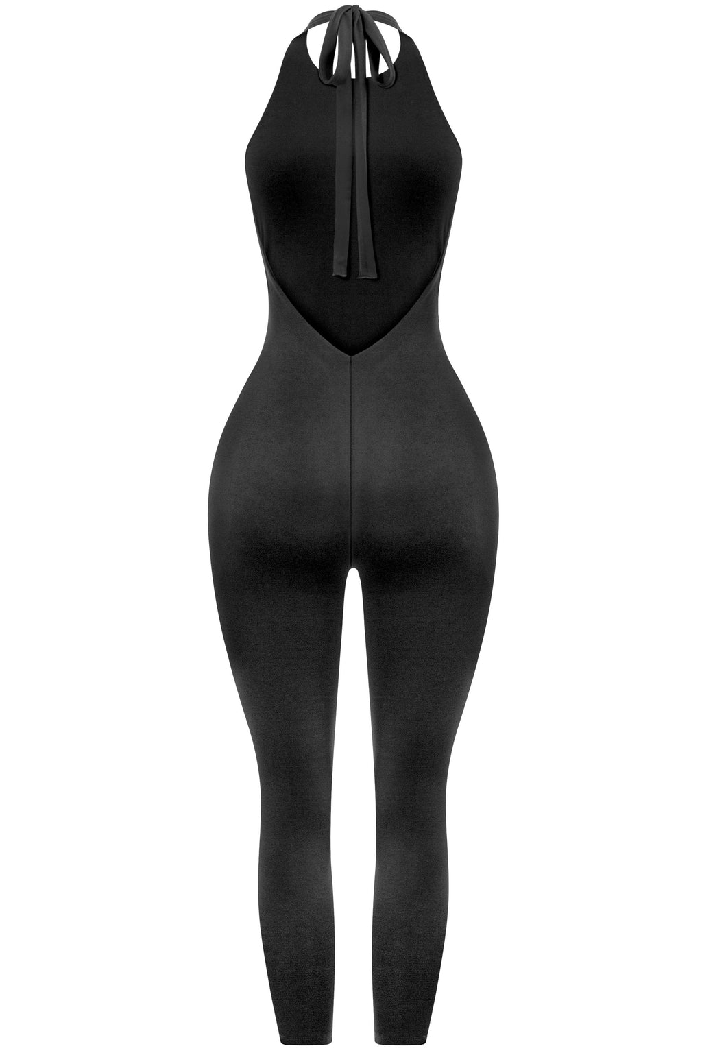 Noir Sculpt Halter Jumpsuit