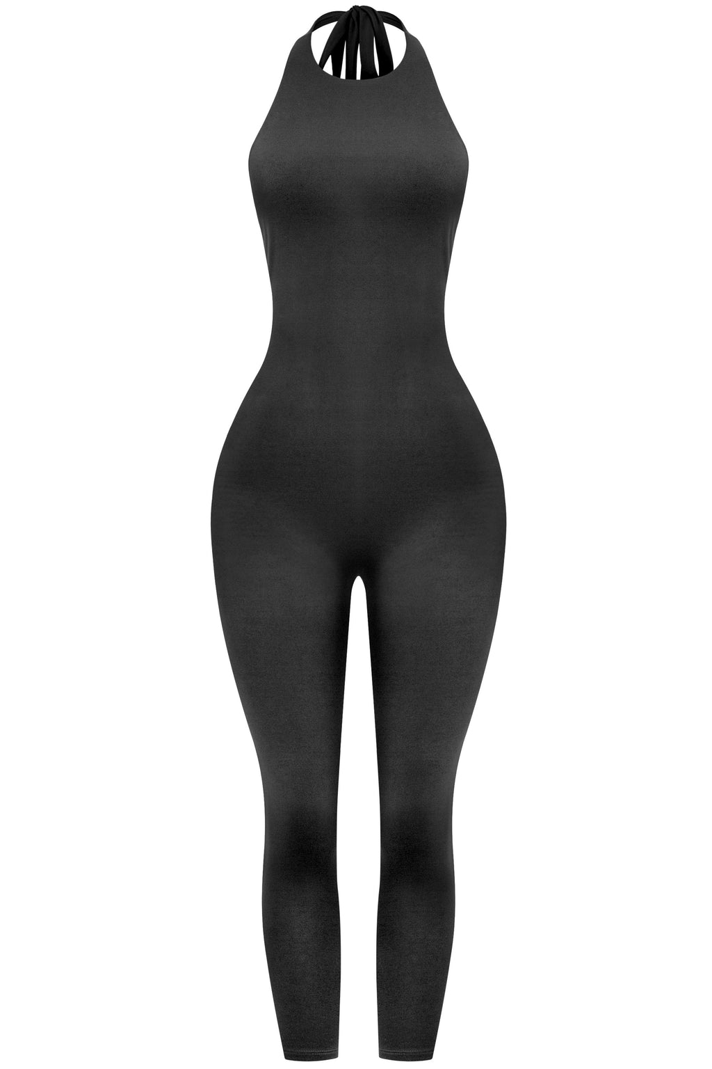 Noir Sculpt Halter Jumpsuit