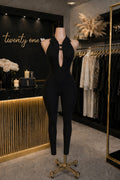 Midnight Allure Ribbed Jumpsuit