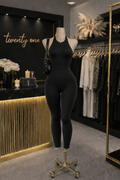 Noir Sculpt Halter Jumpsuit